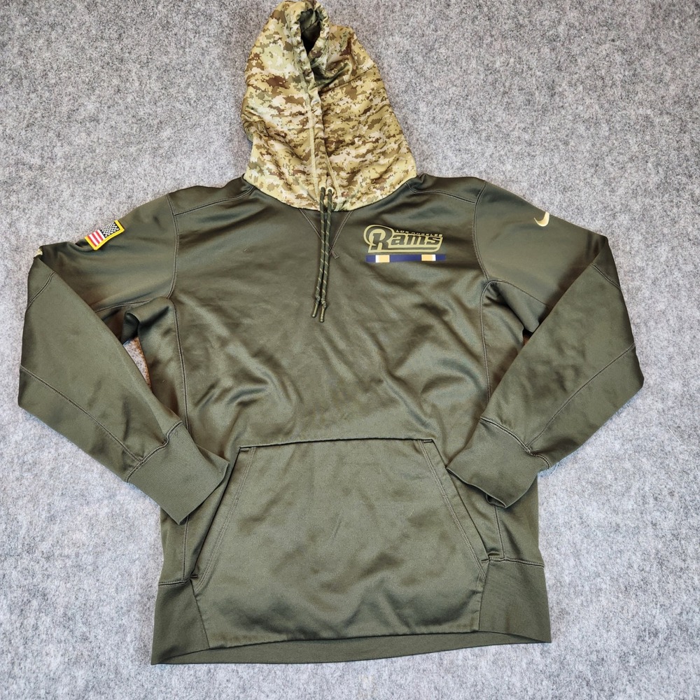 Nike Los Angeles Rams NFL Dri-FIT Salute to Service Camo Hoodie Men M Green USA‎